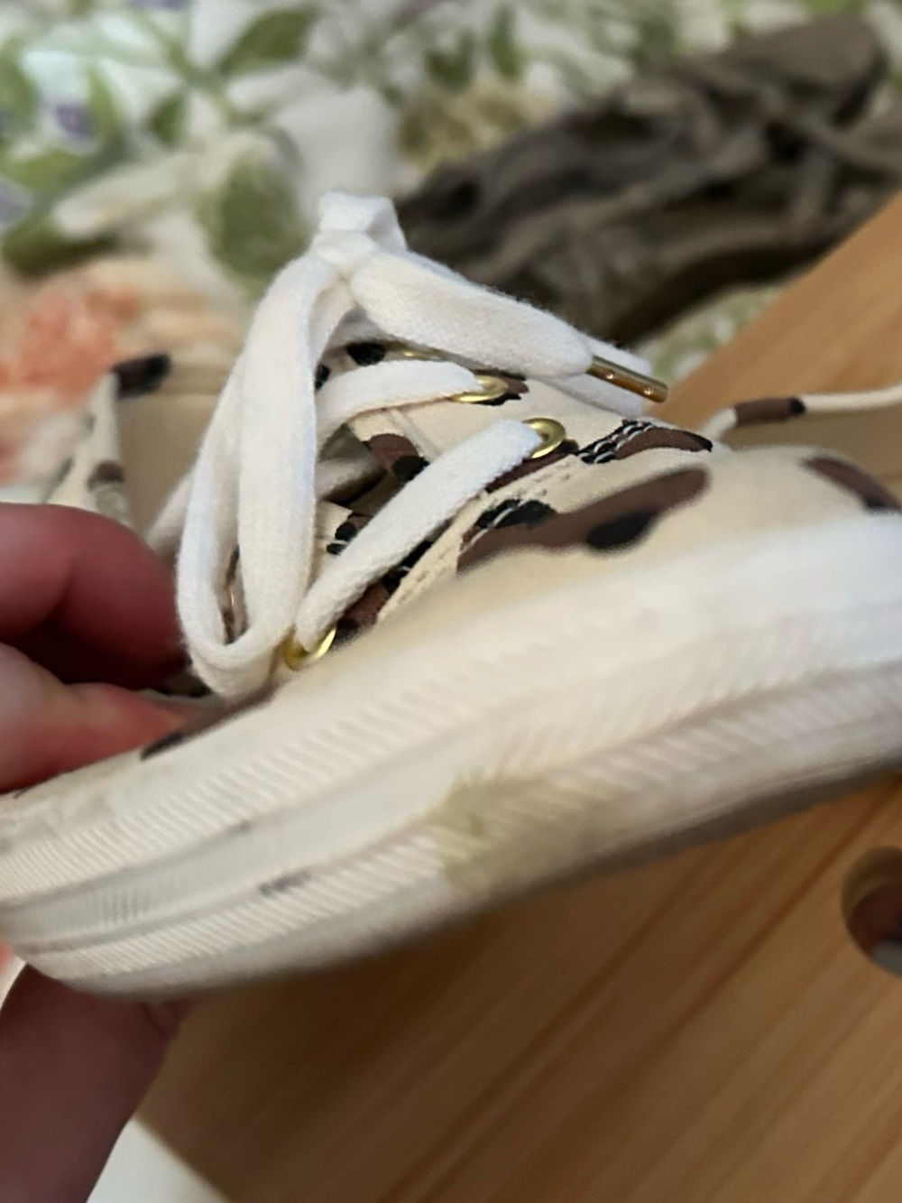 Keds Leopard-Print Canvas Sneakers in Cream and Brown - Picture 2 of 3